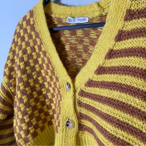 Zara Jacquard Knit Cardigan Sweater - Picture 5 of 8